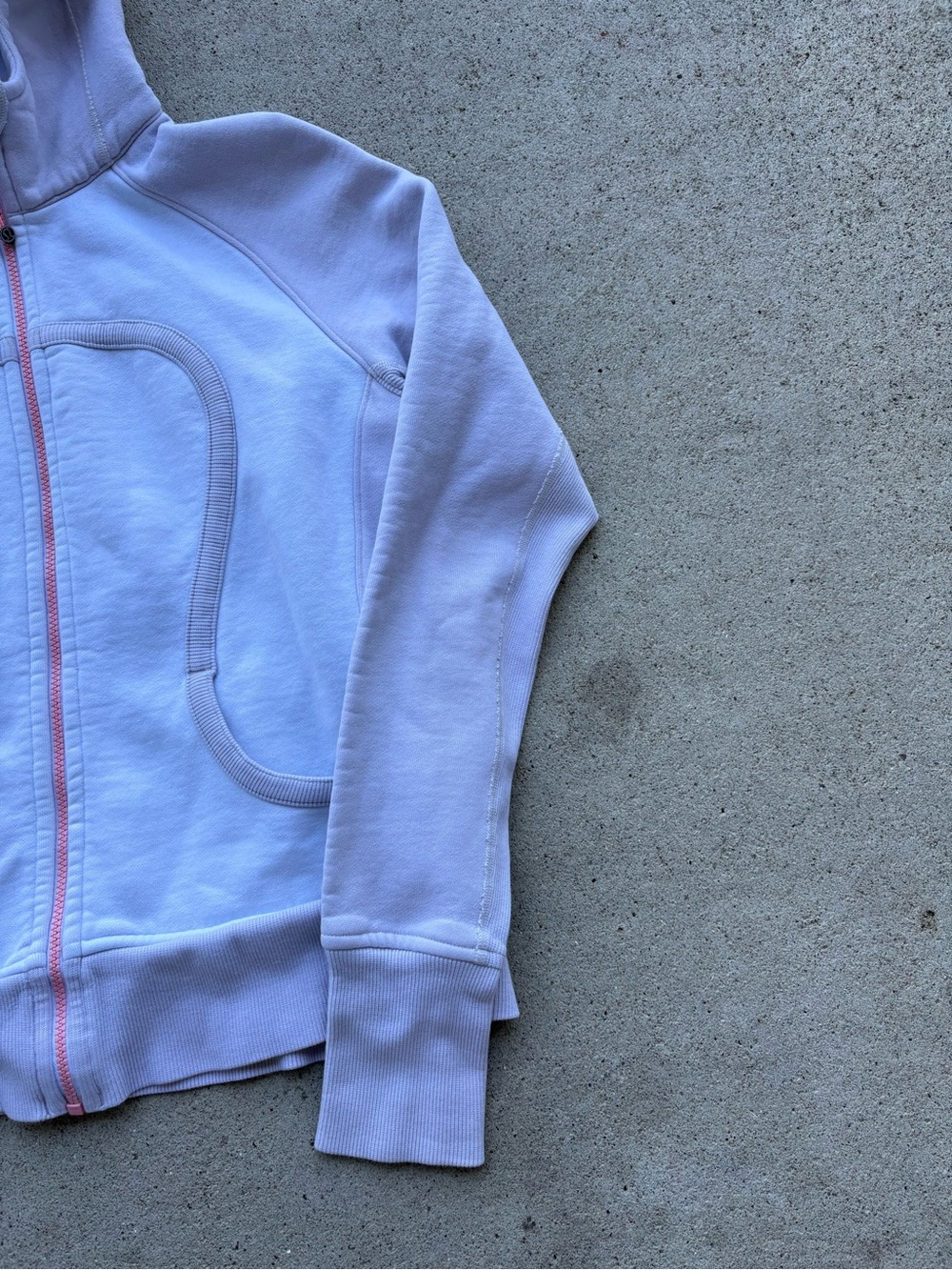 Lululemon Scuba Full Zip Hoodie Womens S/M White Pink Zipper Cotton - Picture 4 of 7